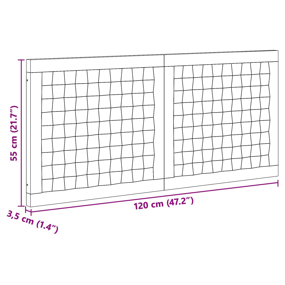 vidaXL Hoofdbord Wandgemonteerd Naturel 120 cm Massief Teakhout