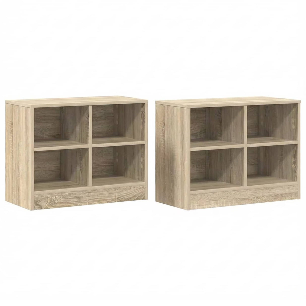 vidaXL Table de chevet avec étagère 2 pcs Chêne Sonoma 66 x 33 x 48 cm Bois d'ingénierie