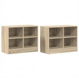 vidaXL Table de chevet avec étagère 2 pcs Chêne Sonoma 66 x 33 x 48 cm Bois d'ingénierie