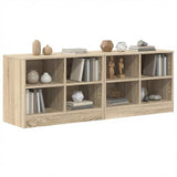 vidaXL Table de chevet avec étagère 2 pcs Chêne Sonoma 66 x 33 x 48 cm Bois d'ingénierie