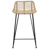 vidaXL Barkruk 2 pcs Naturel 44 x 45 x 76 cm Riet en Staal