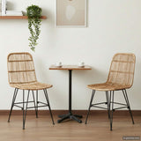 vidaXL Eetstoel 2 pcs Naturel 41 x 55 x 85 cm Riet en Staal