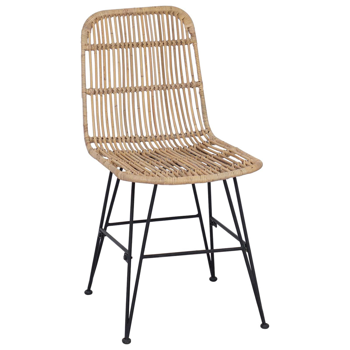 vidaXL Eetstoel 2 pcs Naturel 41 x 55 x 85 cm Riet en Staal