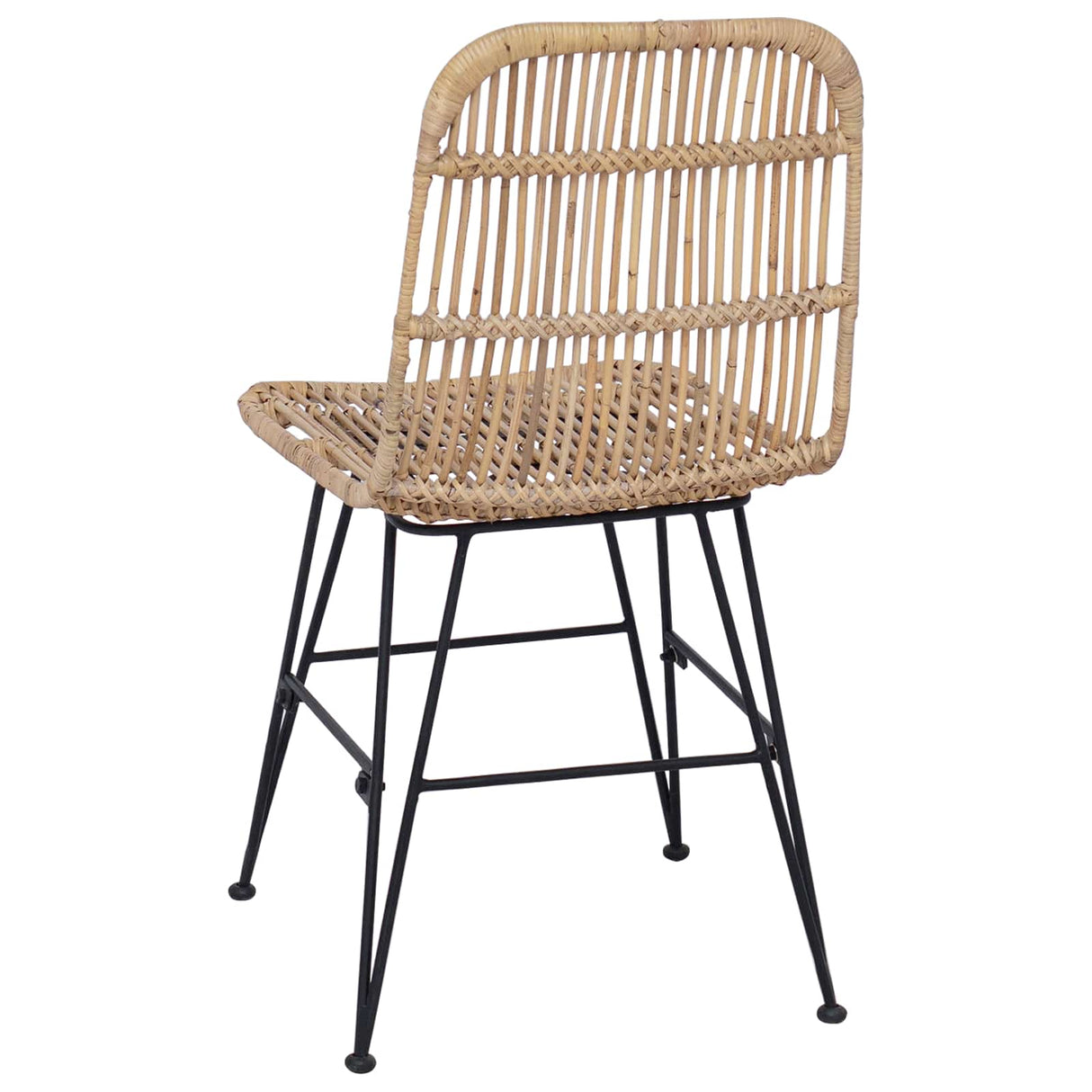 vidaXL Eetstoel 2 pcs Naturel 41 x 55 x 85 cm Riet en Staal