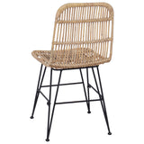 vidaXL Eetstoel 2 pcs Naturel 41 x 55 x 85 cm Riet en Staal