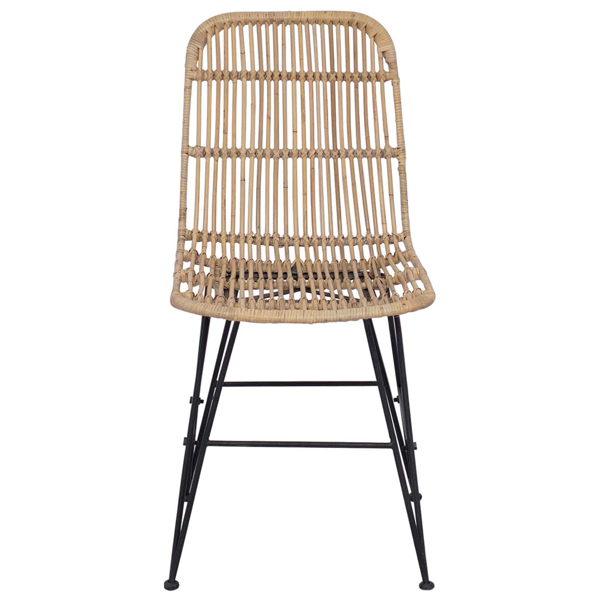 vidaXL Eetstoel 2 pcs Naturel 41 x 55 x 85 cm Riet en Staal