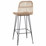 vidaXL Barkruk 2 pcs Naturel 44 x 55 x 109 cm Riet en Staal