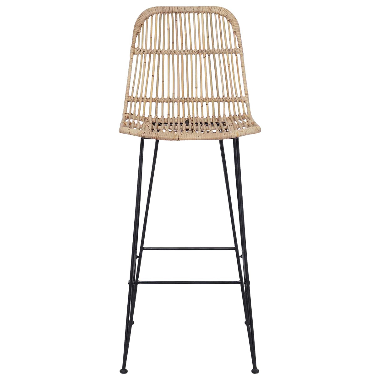 vidaXL Barkruk 2 pcs Naturel 44 x 55 x 109 cm Riet en Staal