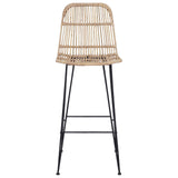 vidaXL Barkruk 2 pcs Naturel 44 x 55 x 109 cm Riet en Staal