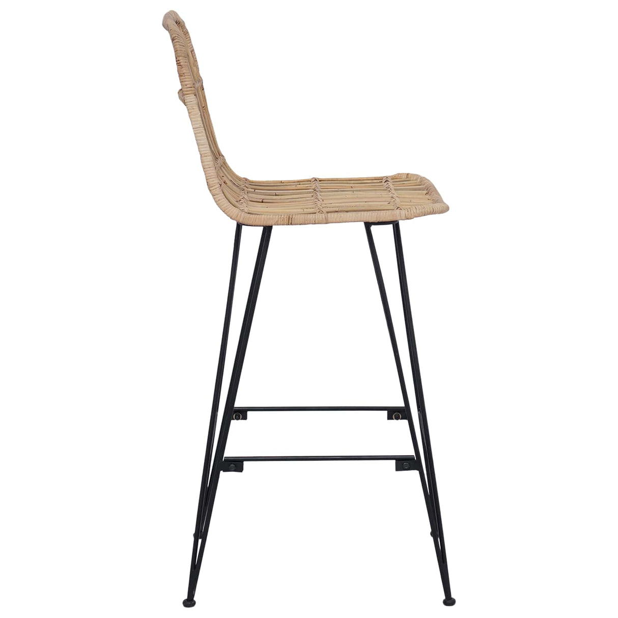 vidaXL Barkruk 2 pcs Naturel 44 x 55 x 109 cm Riet en Staal