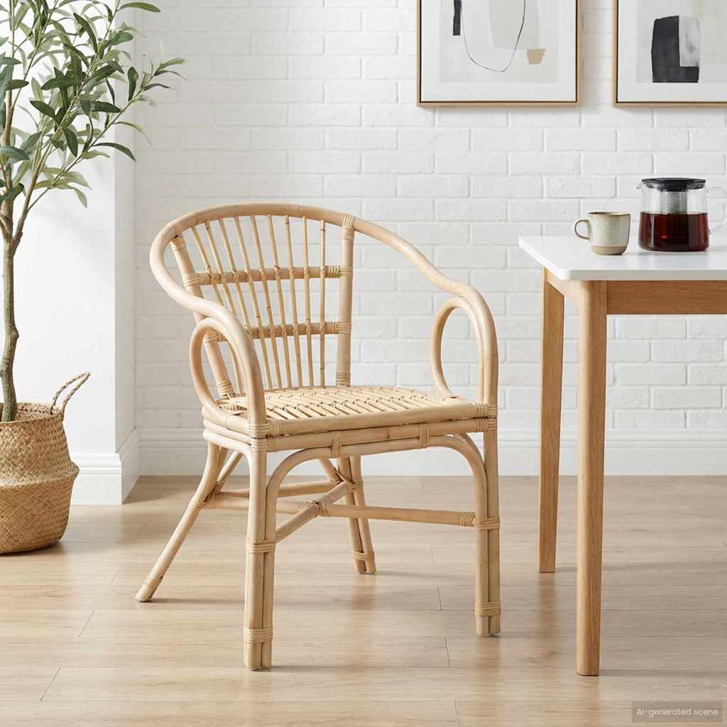 vidaXL Stacking Chair Natural 58 x 60 x 81 cm Rattan