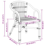 vidaXL Stacking Chair Natural 58 x 60 x 81 cm Rattan