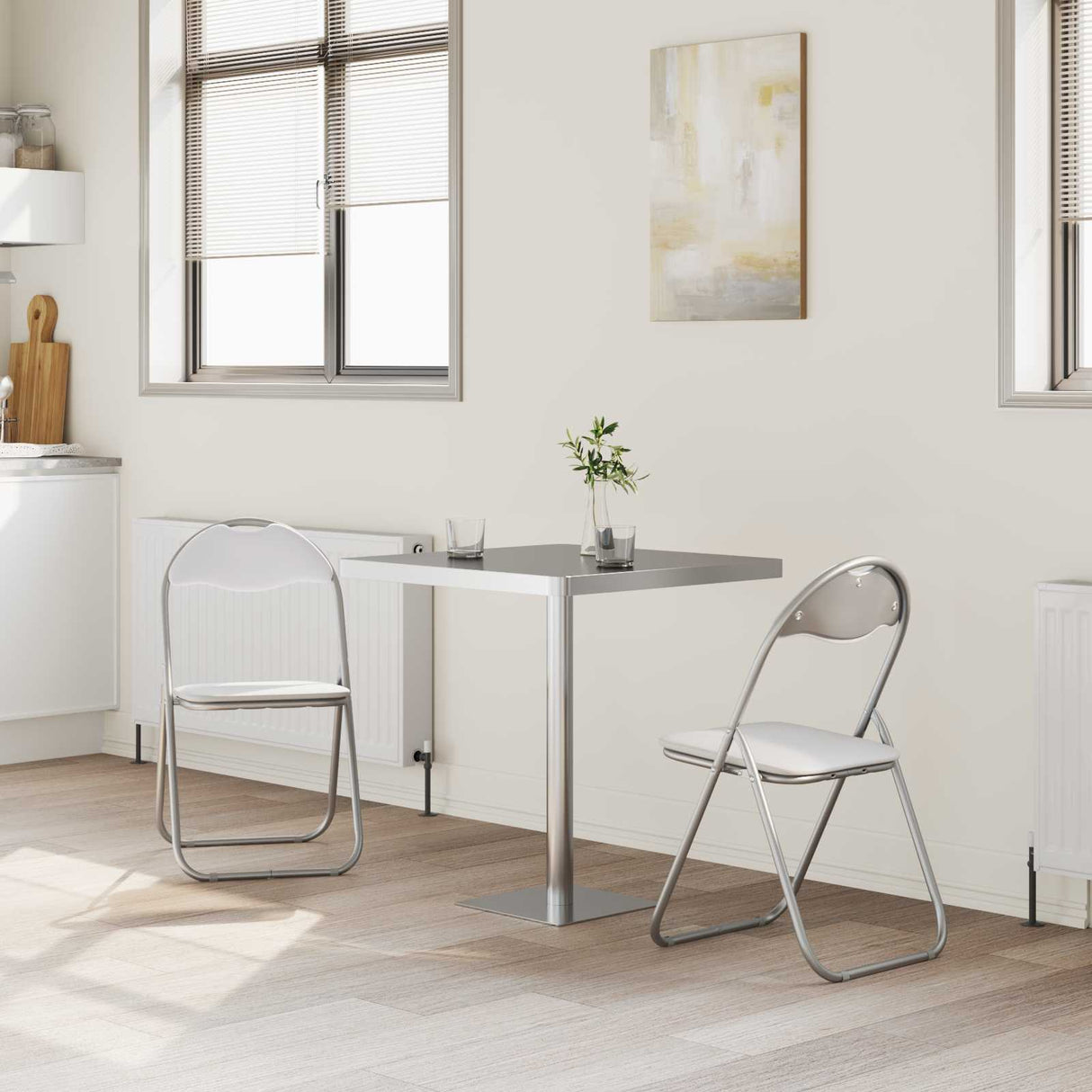 vidaXL Folding chair 2 pcs Black and Grey 48 x 43.5 x 81 cm