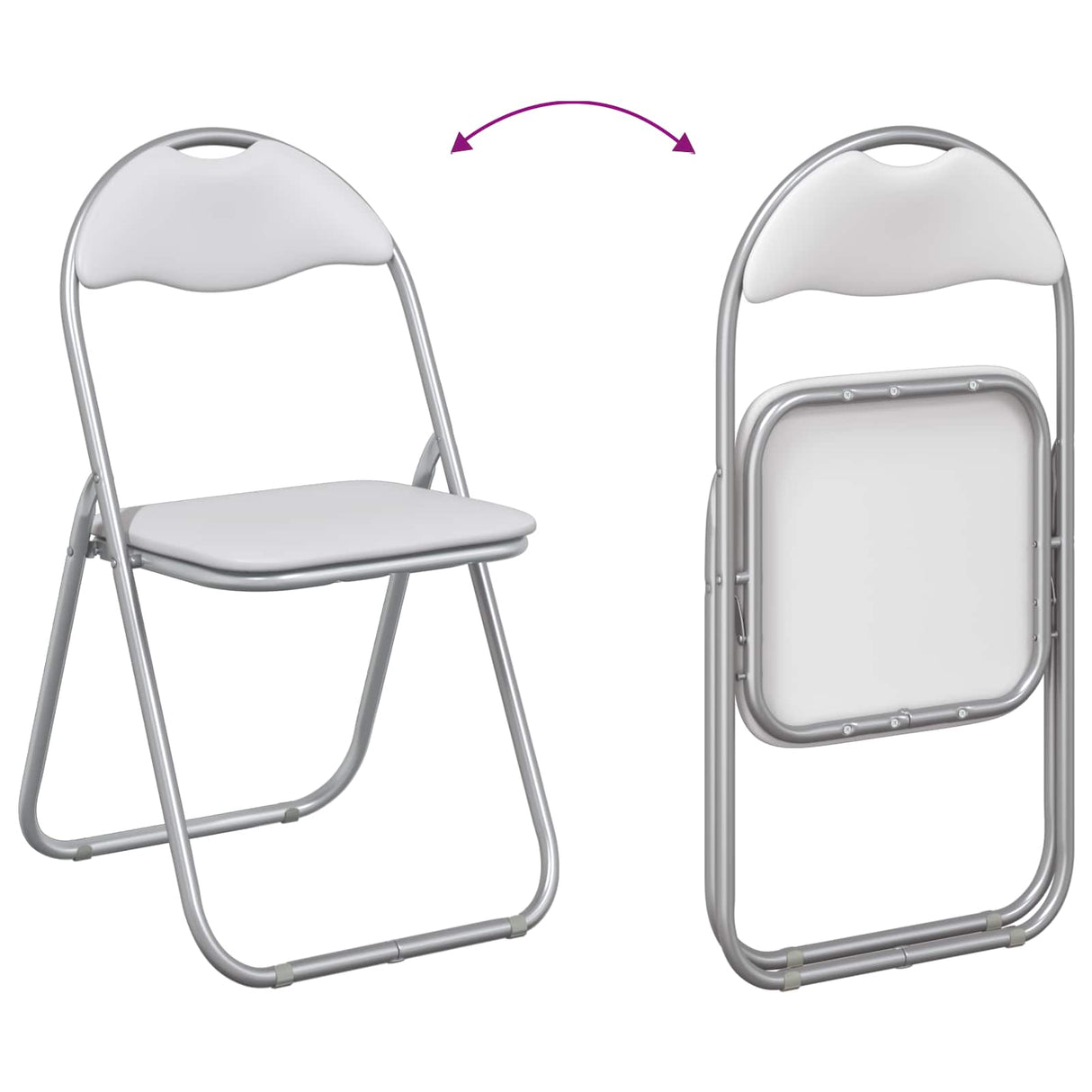 vidaXL Folding chair 2 pcs Black and Grey 48 x 43.5 x 81 cm