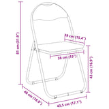 vidaXL Folding chair 2 pcs Black and Grey 48 x 43.5 x 81 cm
