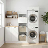 vidaXL Commode Lazette avec rangement 2 pcs Blanc Bois d'ingénierie
