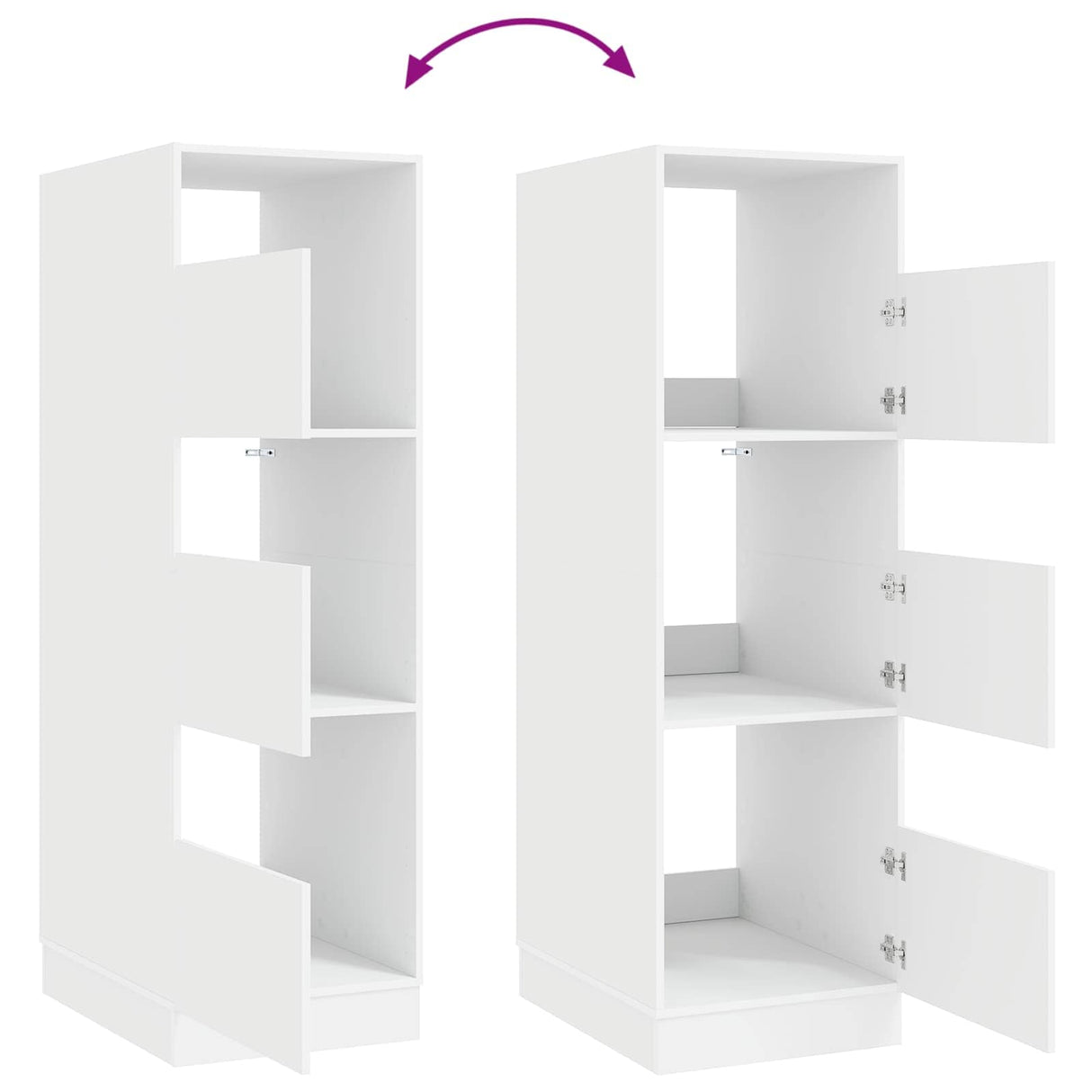 vidaXL Commode Lazette avec rangement 2 pcs Blanc Bois d'ingénierie