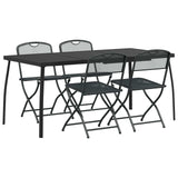 vidaXL Ensemble de mobilier d'extérieur 5 pcs Fer et Acier Anthracite