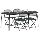 vidaXL Ensemble de mobilier d'extérieur 5 pcs Fer et Acier Anthracite