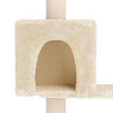 vidaXL Kattentoren met sisal krabpalen Crèmekleurig 177,5 cm