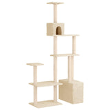 vidaXL Kattentoren met sisal krabpalen Crèmekleurig 177,5 cm