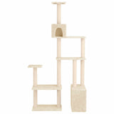 vidaXL Kattentoren met sisal krabpalen Crèmekleurig 177,5 cm