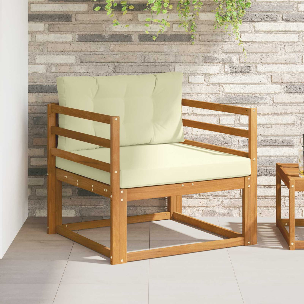 vidaXL Buiten Midden Sofa Massief Acacia Hout Naturel