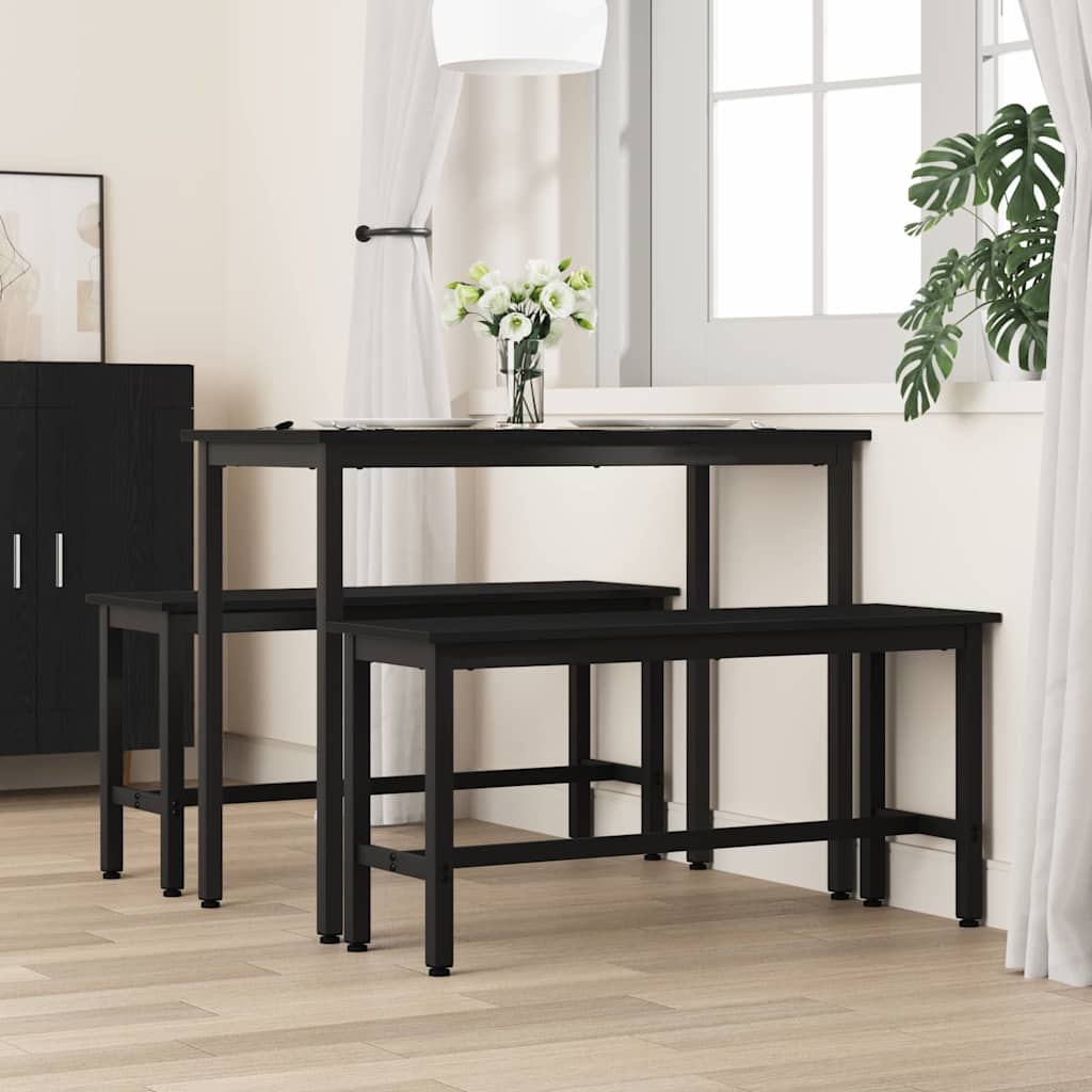 vidaXL Eetbank Zwart Eiken 100 x 32,5 x 48,5 cm