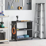 vidaXL Gereedschapswagen Zwart 75 x 35 x 73 cm Koudgewalst staal