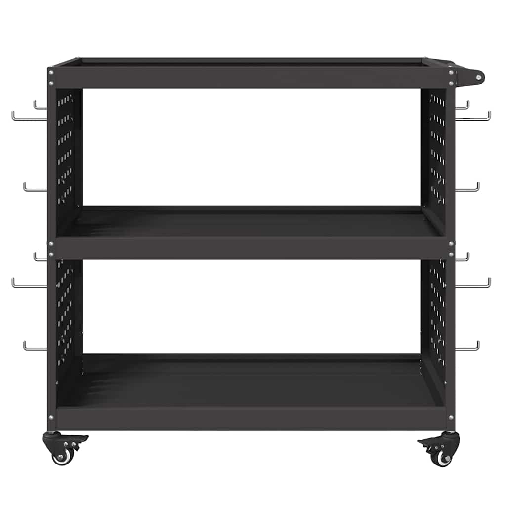 vidaXL Gereedschapswagen Zwart 75 x 35 x 73 cm Koudgewalst staal