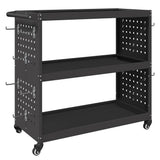 vidaXL Gereedschapswagen Zwart 75 x 35 x 73 cm Koudgewalst staal
