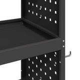 vidaXL Gereedschapswagen Zwart 75 x 35 x 73 cm Koudgewalst staal