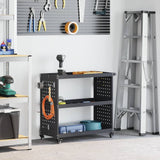vidaXL Gereedschapswagen Zwart 75 x 35 x 73 cm Koudgewalst staal