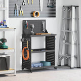 vidaXL Gereedschapswagen Zwart 75 x 35 x 73 cm Koudgewalst staal
