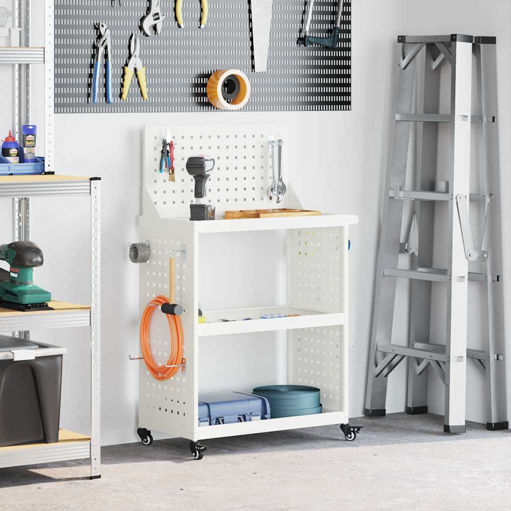 vidaXL Gereedschapswagen Zwart 75 x 35 x 73 cm Koudgewalst staal