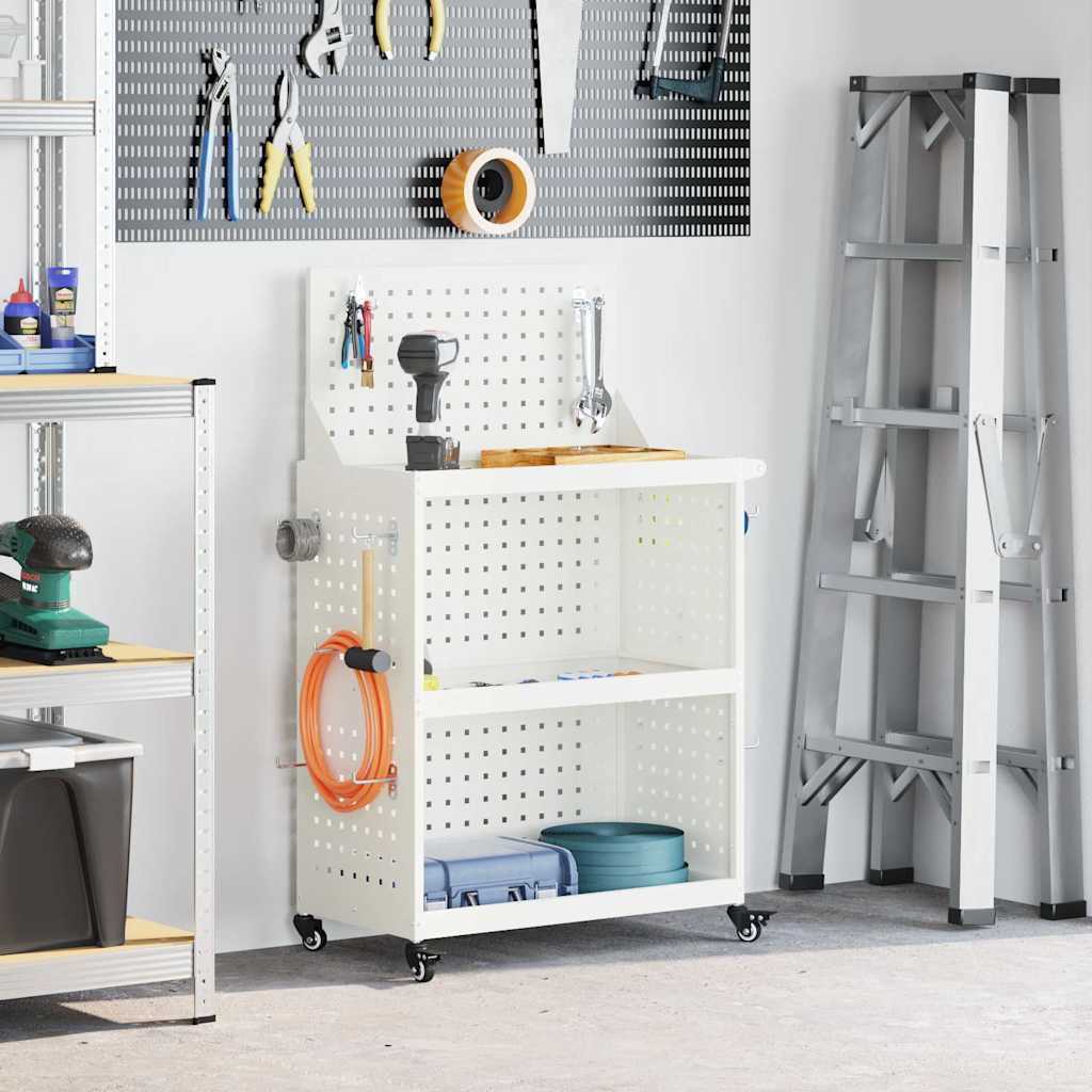 vidaXL Gereedschapswagen Zwart 75 x 35 x 73 cm Koudgewalst staal
