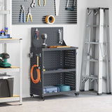 vidaXL Gereedschapswagen Zwart 75 x 35 x 73 cm Koudgewalst staal