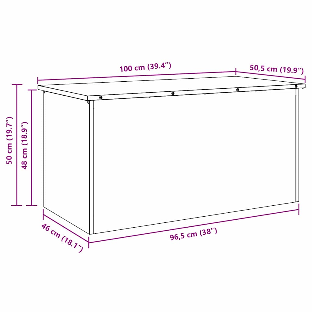 vidaXL Buitopslagdoos Zwart 100 x 50,5 x 50 cm Staal