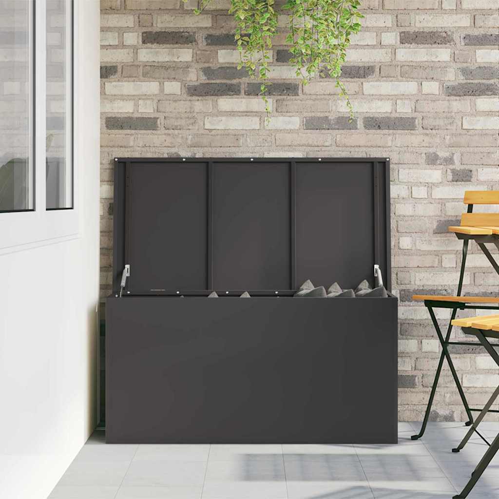 vidaXL Buitopslagdoos Zwart 100 x 50,5 x 50 cm Staal
