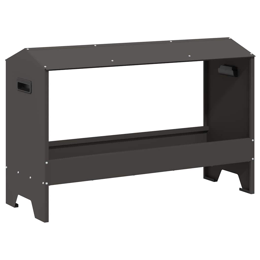 vidaXL Chicken Feeder Black 81 x 32 x 53.5 cm Cold Rolled Steel