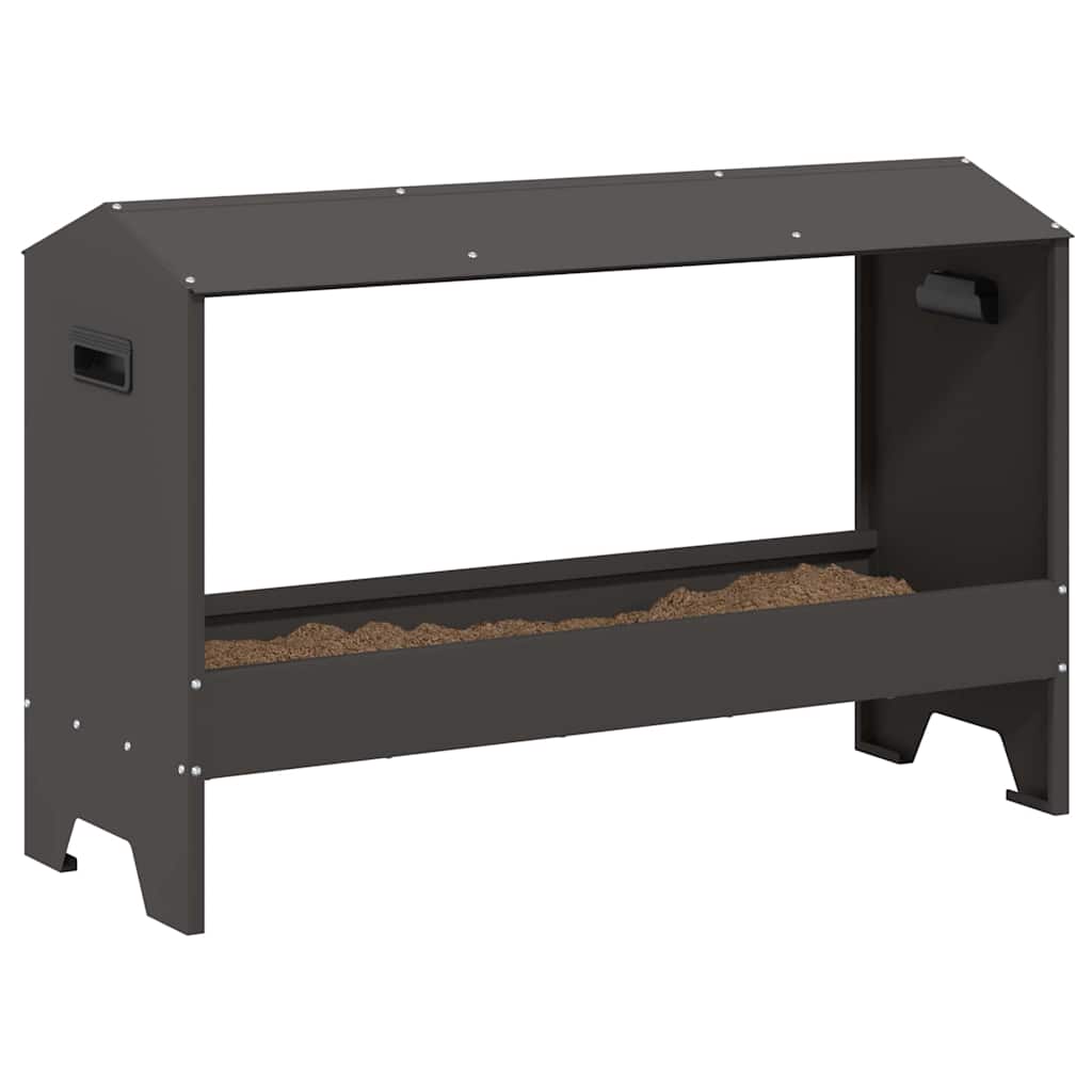 vidaXL Chicken Feeder Black 81 x 32 x 53.5 cm Cold Rolled Steel