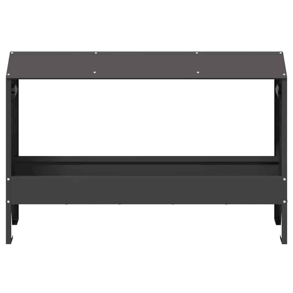 vidaXL Chicken Feeder Black 81 x 32 x 53.5 cm Cold Rolled Steel