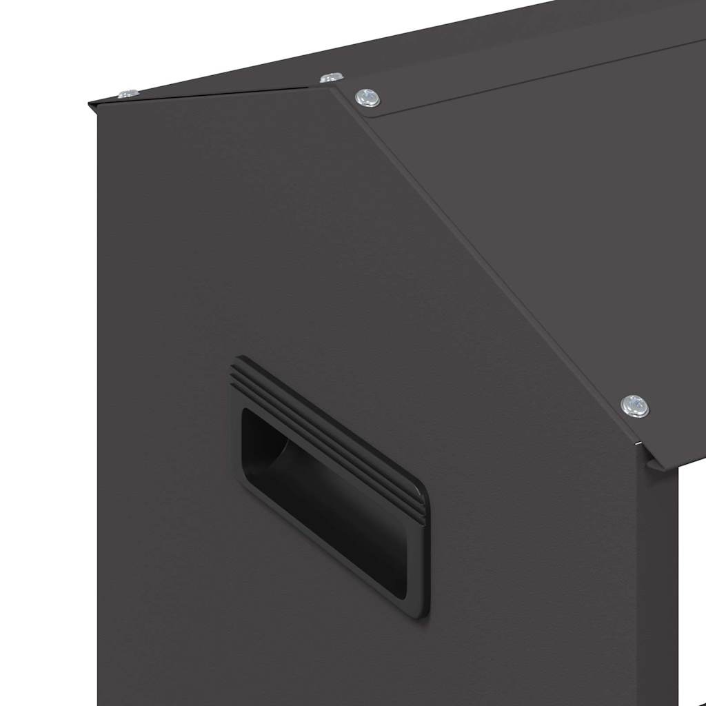 vidaXL Chicken Feeder Black 81 x 32 x 53.5 cm Cold Rolled Steel