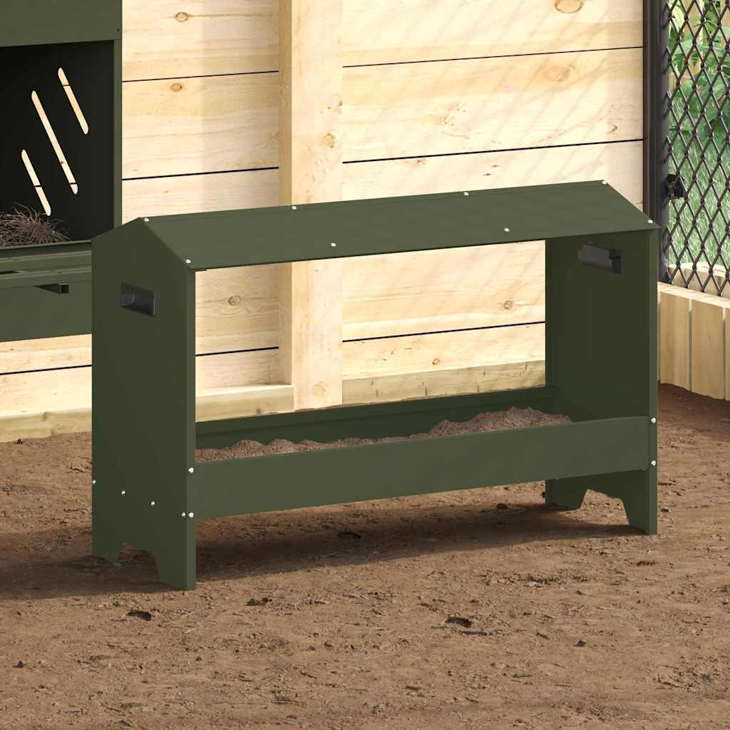 vidaXL Chicken Feeder Black 81 x 32 x 53.5 cm Cold Rolled Steel