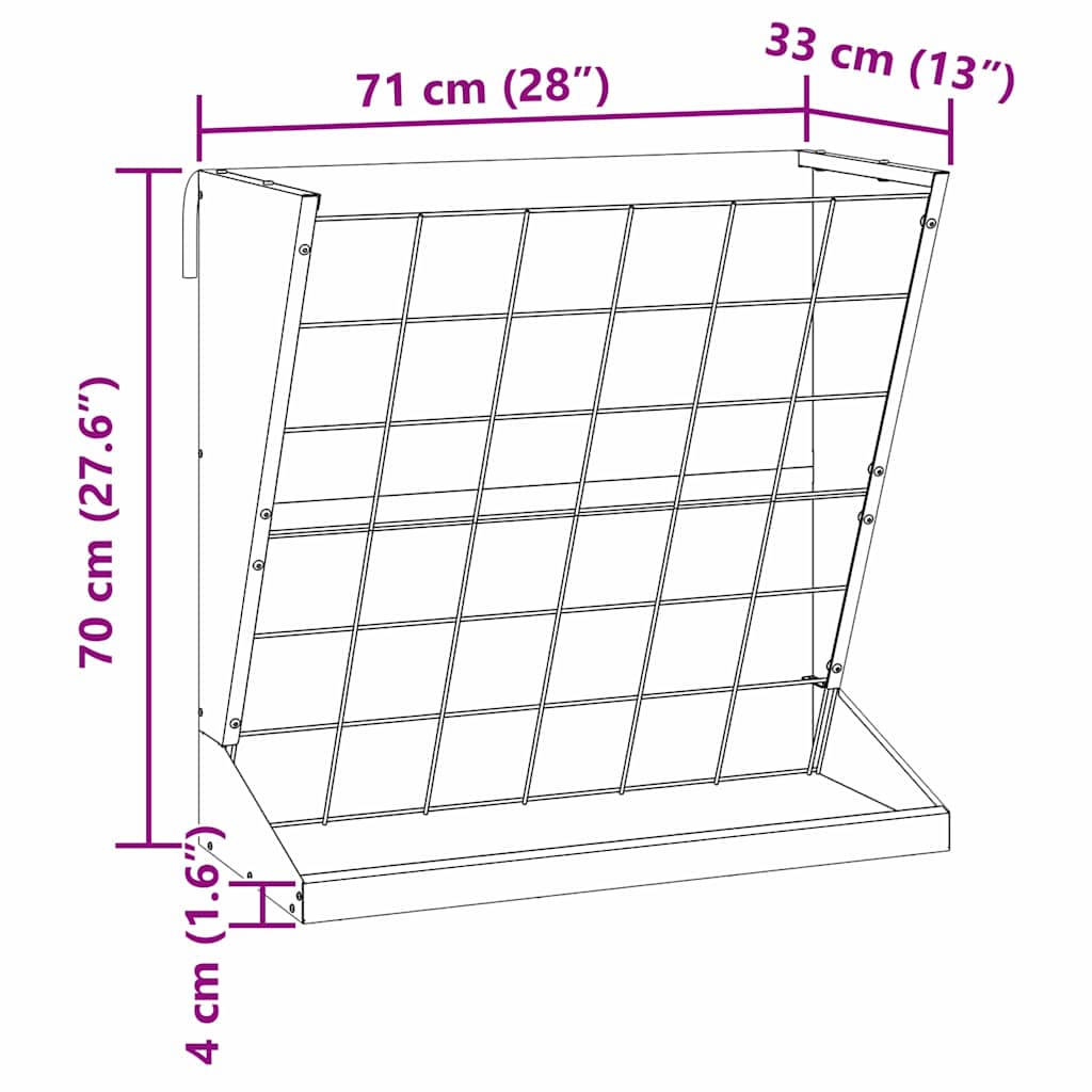 vidaXL Hooihouder Zwart 71 x 33 x 70 cm Koudgewalst Staal