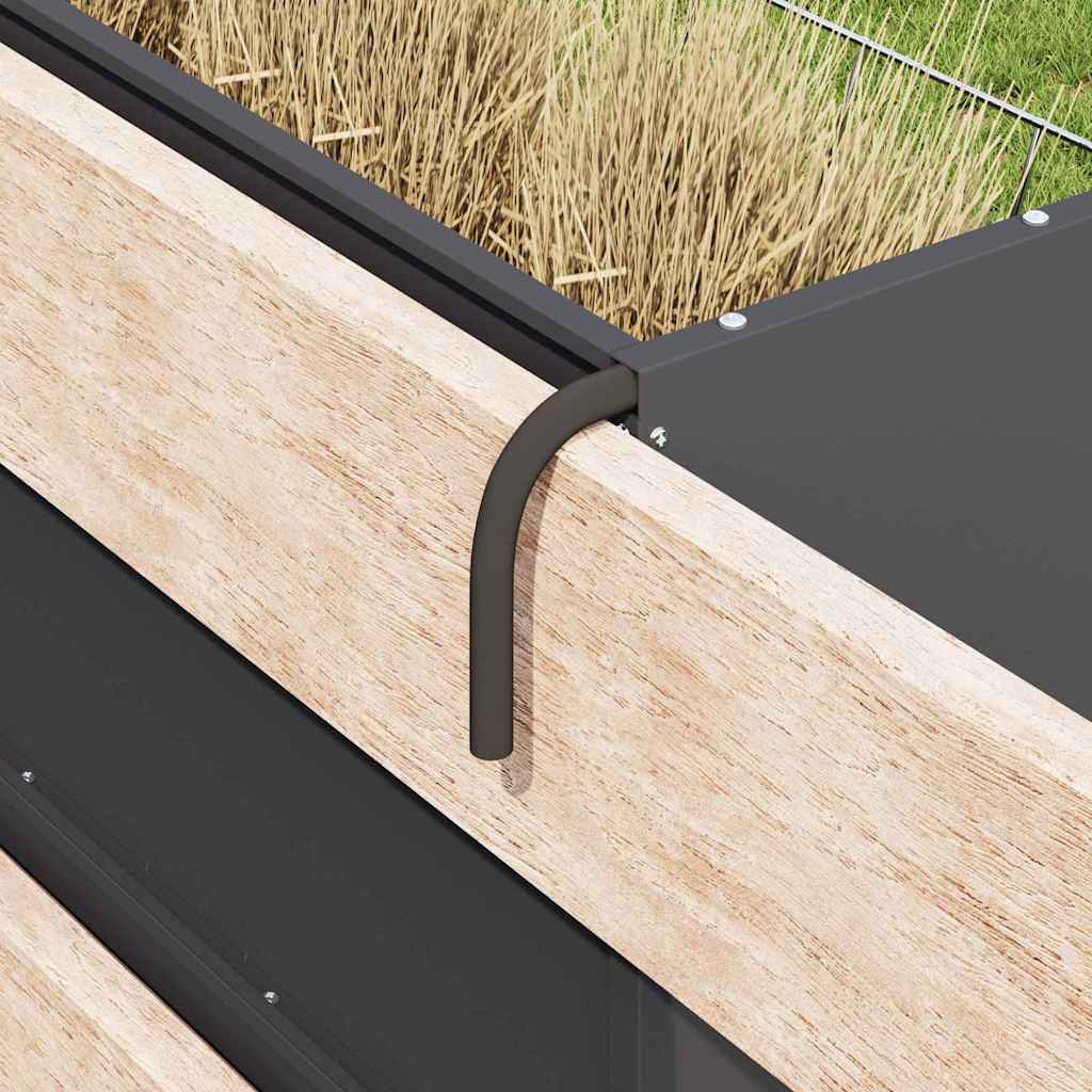 vidaXL Hooihouder Zwart 71 x 33 x 70 cm Koudgewalst Staal