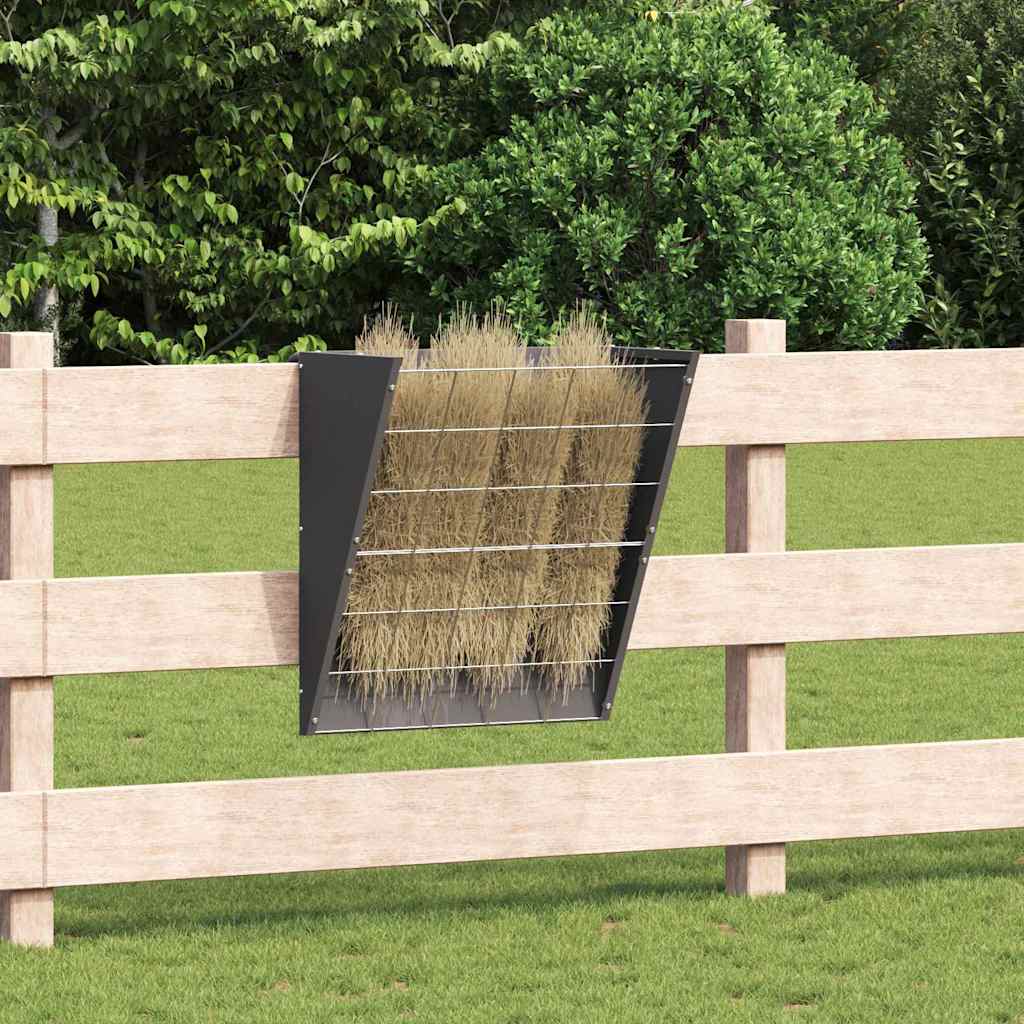 vidaXL Hanging Hay Feeder Black 61 x 33 x 66 cm Cold Rolled Steel