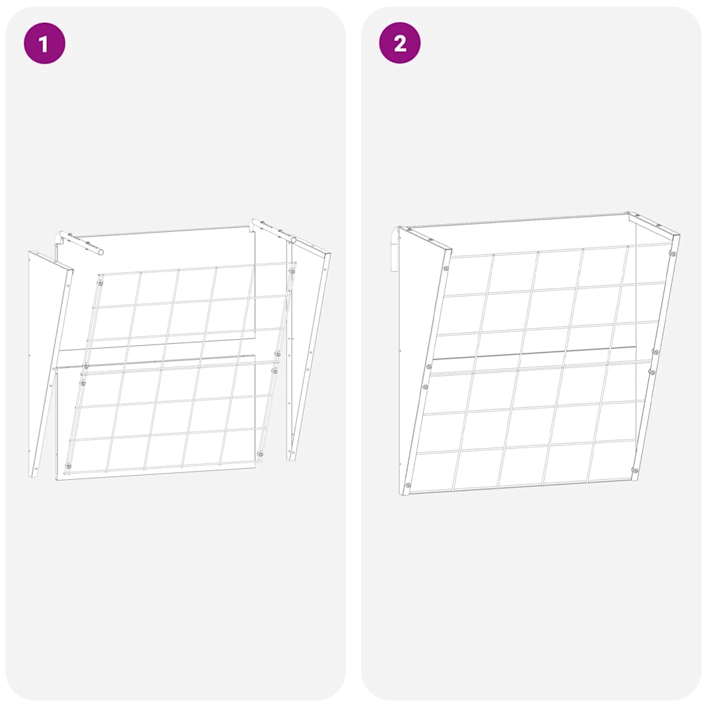vidaXL Hanging Hay Feeder Black 61 x 33 x 66 cm Cold Rolled Steel