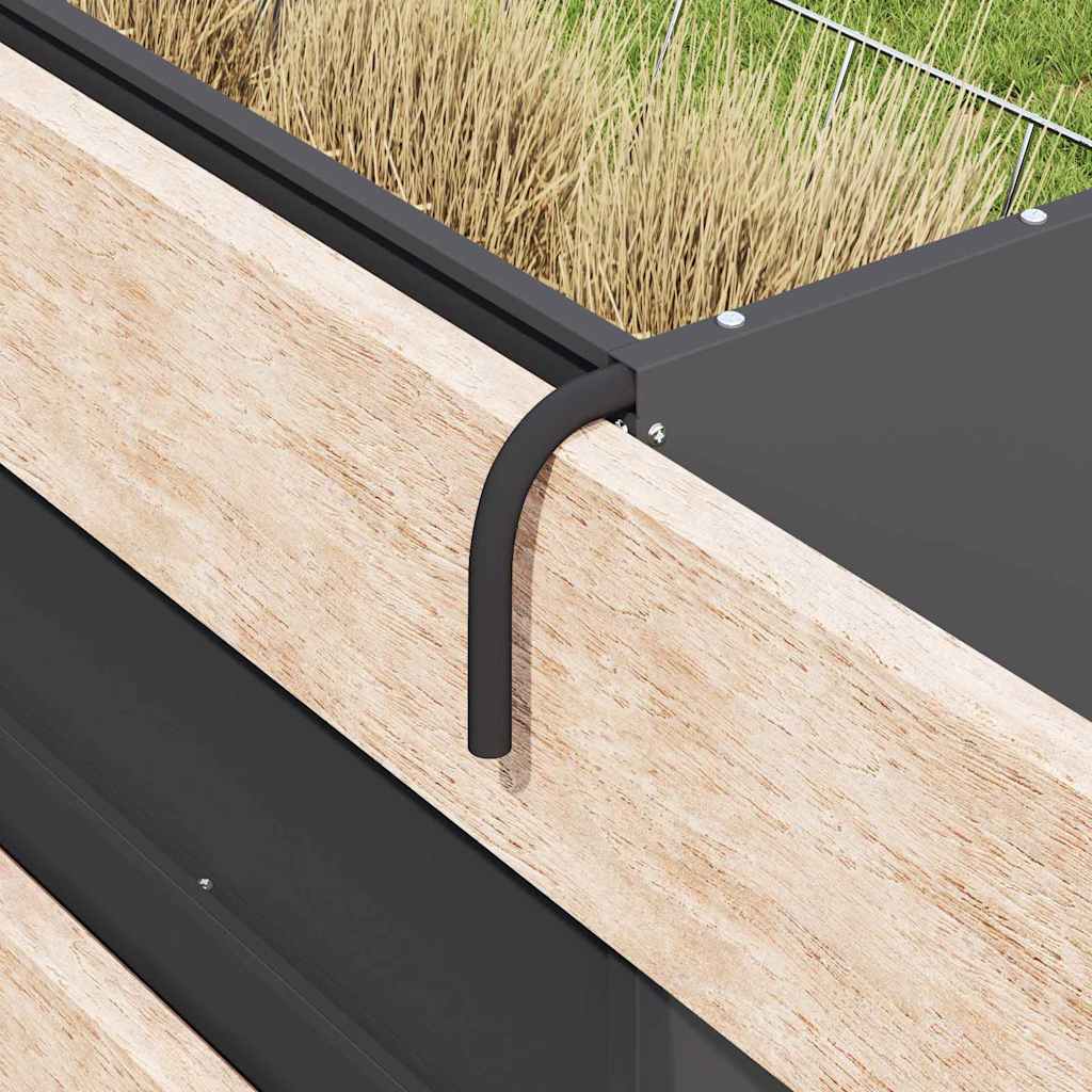 vidaXL Hanging Hay Feeder Black 61 x 33 x 66 cm Cold Rolled Steel