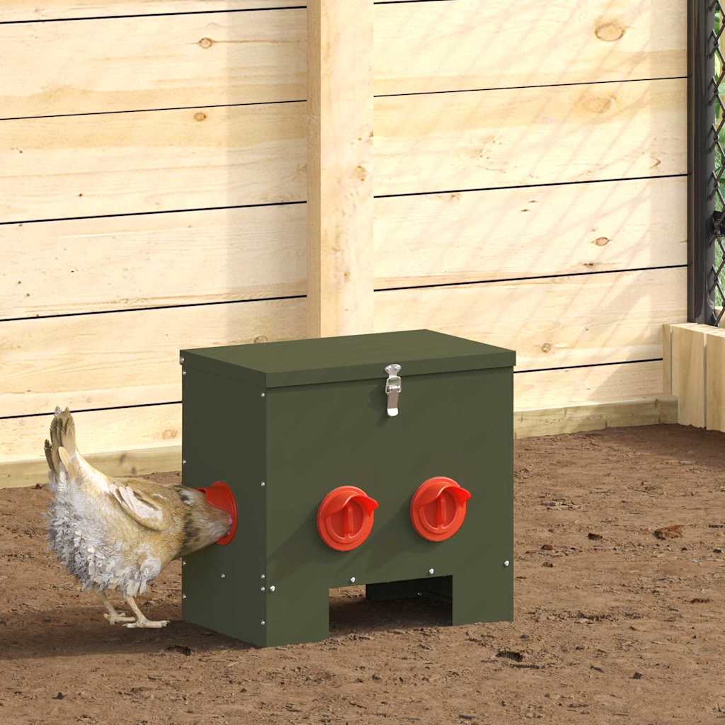 vidaXL Kippenvoerbak Zwart 60,5 x 29 x 51 cm Koudgewalst Staal